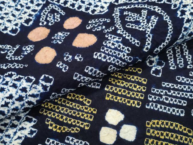 平和屋着物∴夏物　浴衣　有松鳴海絞り　枝花文　綿　逸品　CABK5360ng