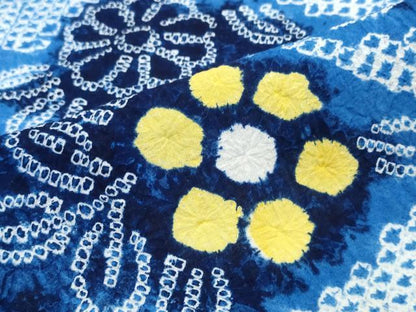 平和屋着物∴夏物　浴衣　有松鳴海絞り　花菱文　綿　逸品　CABK5365ng