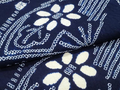 平和屋着物∴夏物　浴衣　有松鳴海絞り　扇面吉祥文　綿　逸品　CABK5369ng