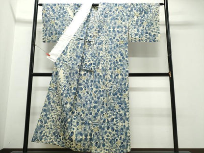平和屋着物∴夏物　浴衣　綿絽　飛鳥枝花文　逸品　未使用　CABK5371ng