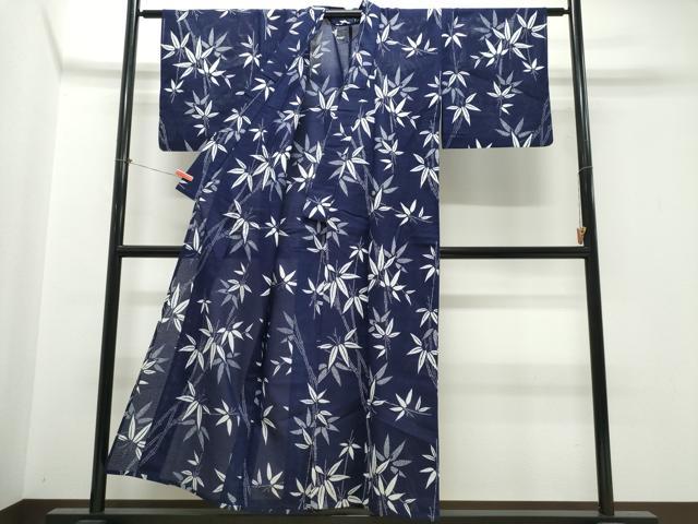 平和屋着物∴夏物　浴衣　綿絽　笹竹文　綿　逸品　CABK5373ng