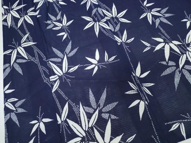 平和屋着物∴夏物　浴衣　綿絽　笹竹文　綿　逸品　CABK5373ng
