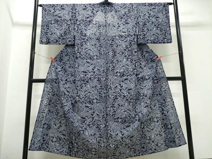 平和屋着物∴夏物　浴衣　綿絽　草花尽くし　綿　逸品　CABK5374ng