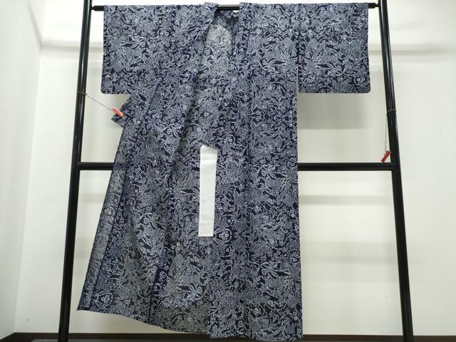平和屋着物∴夏物　浴衣　綿絽　草花尽くし　綿　逸品　CABK5374ng
