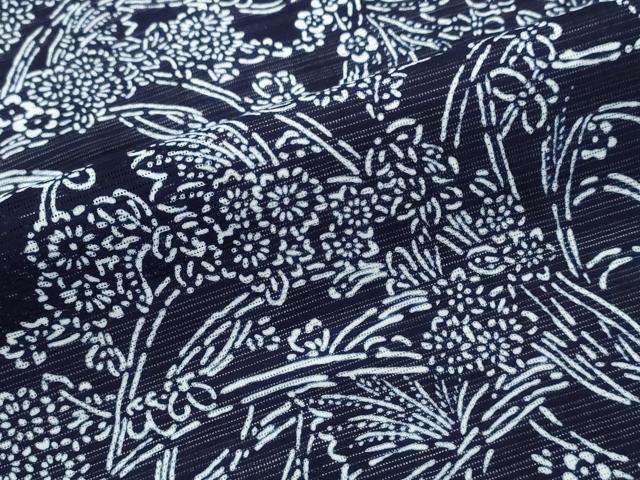 平和屋着物∴夏物　浴衣　綿絽　草花尽くし　綿　逸品　CABK5374ng