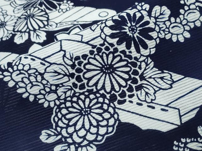 平和屋着物∴夏物　浴衣　綿絽　花舟文　綿　逸品　CABK5375ng