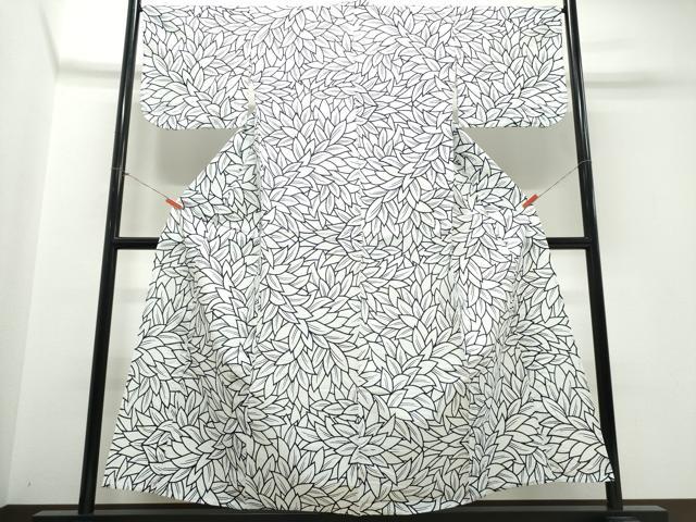 平和屋着物∴夏物　浴衣　綿絽　草木文　綿　逸品　CABK5376ng