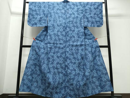 平和屋着物∴夏物　浴衣　注染　菊唐草文　綿　逸品　未使用　CABK5378ng