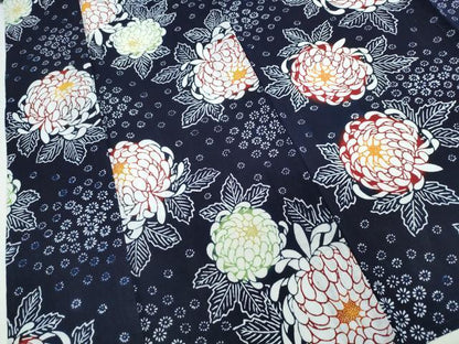 平和屋着物∴夏物　浴衣　注染　舞菊文　綿　逸品　CABK5380ng