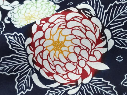 平和屋着物∴夏物　浴衣　注染　舞菊文　綿　逸品　CABK5380ng