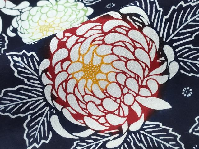平和屋着物∴夏物　浴衣　注染　舞菊文　綿　逸品　CABK5380ng