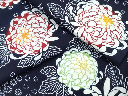 平和屋着物∴夏物　浴衣　注染　舞菊文　綿　逸品　CABK5380ng