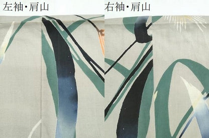 平和屋着物∴夏物　浴衣　注染　手縫い　麦の穂　綿　逸品　CABK5381ng