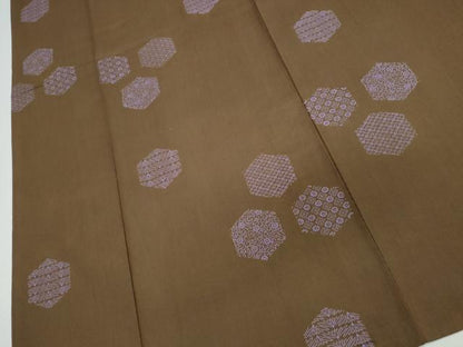 平和屋着物∴夏物　浴衣　注染　手縫い　亀甲花唐草文　綿　逸品　CABK5383ng