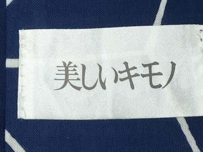 平和屋着物∴夏物　浴衣　注染　蜻蛉　麻の葉文様　綿　逸品　CABK5385ng