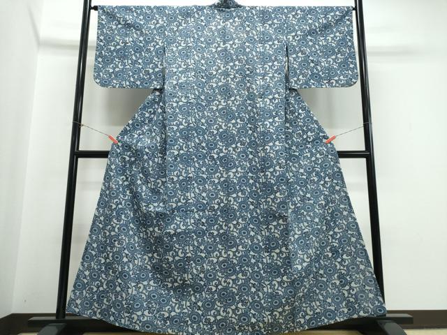 平和屋着物∴夏物　浴衣　注染　菊唐草文　綿　逸品　CABK5386ng