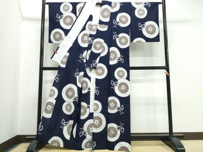平和屋着物∴夏物　浴衣　注染　手縫い　番傘　綿　逸品　CABK5391ng