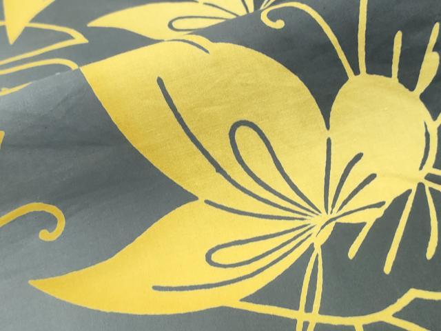 平和屋着物∴夏物　浴衣　注染　手縫い　舞蝶文　綿　逸品　CABK5393ng