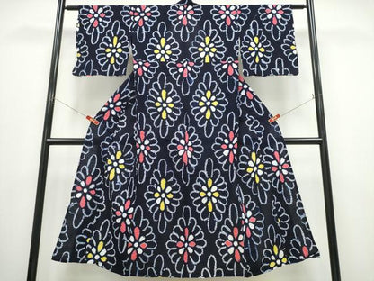 平和屋着物∴夏物　浴衣　有松鳴海絞り　花菱文　綿　逸品　CABK5395ng