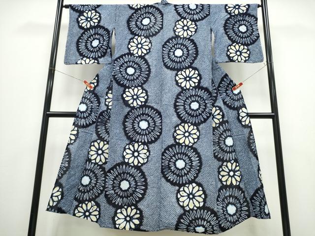 平和屋着物∴夏物　浴衣　有松鳴海絞り　花火　綿　逸品　CABK5396ng