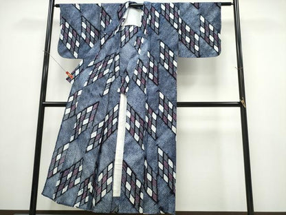 平和屋着物∴夏物　浴衣　有松鳴海絞り　菱文　綿　逸品　CABK5397ng