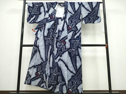 平和屋着物∴夏物　浴衣　有松鳴海絞り　杜若　綿　逸品　CABK5400ng