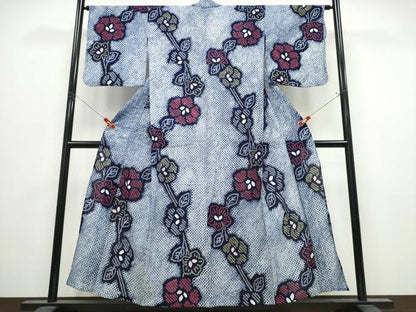 平和屋着物∴夏物　浴衣　有松鳴海絞り　枝花文　綿　逸品　CABK5404ng