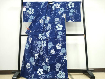平和屋着物∴夏物　竹田嘉兵衛商店　絞りの開祖　竹田庄九郎　浴衣　有松鳴海絞り　捻じ花文　綿　逸品　未使用　CABK5407ng