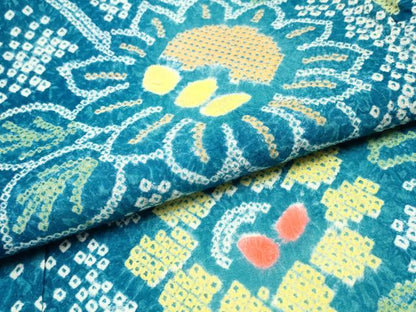 平和屋着物∴夏物　浴衣　有松鳴海絞り　枝花文　綿　逸品　CABK5418ng