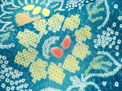 平和屋着物∴夏物　浴衣　有松鳴海絞り　枝花文　綿　逸品　CABK5418ng