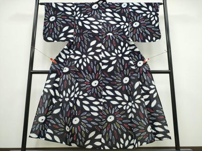 平和屋着物∴夏物　浴衣　有松鳴海絞り　花火　綿　逸品　CABK5422ng