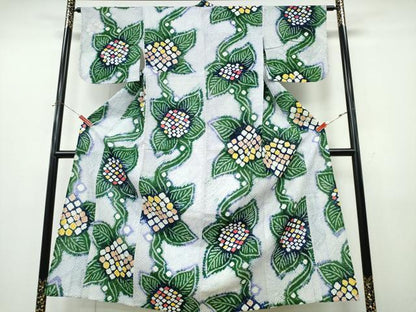 平和屋着物∴夏物　浴衣　有松鳴海絞り　紫陽花　綿　逸品　CABK5432ng