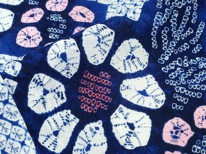 平和屋着物∴夏物　浴衣　有松鳴海絞り　立浪菊文　綿　逸品　CABK5433ng