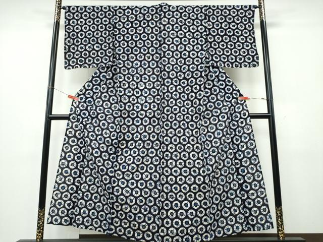 平和屋着物∴夏物　浴衣　有松鳴海絞り　丸文　綿　逸品　CABK5435ng
