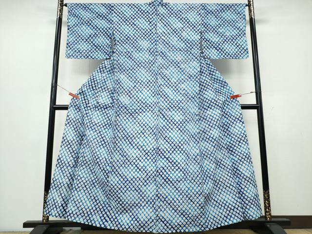 平和屋着物∴夏物　浴衣　有松鳴海絞り　蜘蛛絞り　霞文　綿　逸品　CABK5444ng