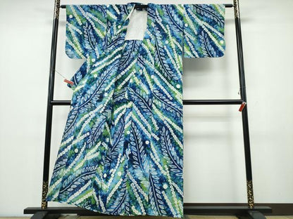 平和屋着物∴夏物　浴衣　有松鳴海絞り　枝垂れ柳　綿　逸品　CABK5447ng