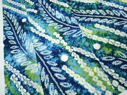 平和屋着物∴夏物　浴衣　有松鳴海絞り　枝垂れ柳　綿　逸品　CABK5447ng