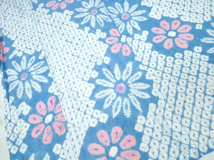 平和屋着物∴夏物　浴衣　有松鳴海絞り　舞花文　綿　逸品　CABK5448ng
