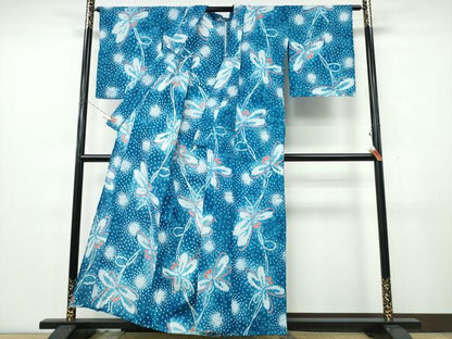 平和屋着物∴夏物　浴衣　有松鳴海絞り　舞花文　綿　逸品　CABK5449ng