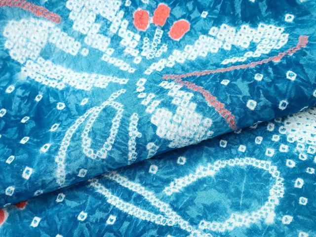 平和屋着物∴夏物　浴衣　有松鳴海絞り　舞花文　綿　逸品　CABK5449ng