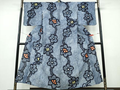 平和屋着物∴夏物　浴衣　有松鳴海絞り　枝花文　綿　逸品　CABK5451ng