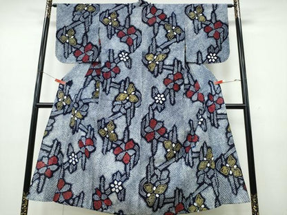 平和屋着物∴夏物　浴衣　有松鳴海絞り　籬花文　綿　逸品　CABK5452ng