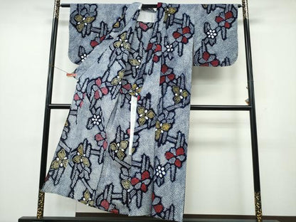 平和屋着物∴夏物　浴衣　有松鳴海絞り　籬花文　綿　逸品　CABK5452ng