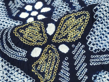 平和屋着物∴夏物　浴衣　有松鳴海絞り　籬花文　綿　逸品　CABK5452ng