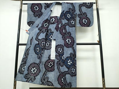 平和屋着物∴夏物　浴衣　有松鳴海絞り　菊文　綿　逸品　CABK5453ng