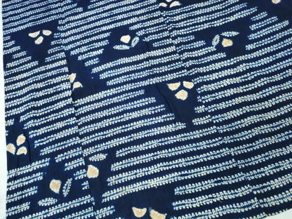 平和屋着物∴夏物　浴衣　有松鳴海絞り　横段舞葉文　綿　逸品　CABK5459ng
