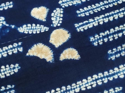 平和屋着物∴夏物　浴衣　有松鳴海絞り　横段舞葉文　綿　逸品　CABK5459ng