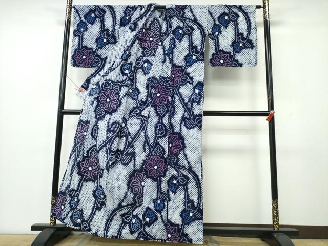 平和屋着物∴夏物　浴衣　有松鳴海絞り　枝花文　綿　逸品　CABK5471ng
