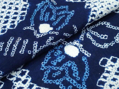 平和屋着物∴夏物　浴衣　有松鳴海絞り　枝花文　綿　逸品　CABK5471ng