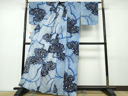 平和屋着物∴夏物　浴衣　有松鳴海絞り　霞舞菊文　綿　逸品　CABK5474ng
